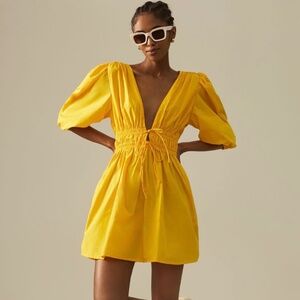 Anthropologie faithfull smocked mini dress